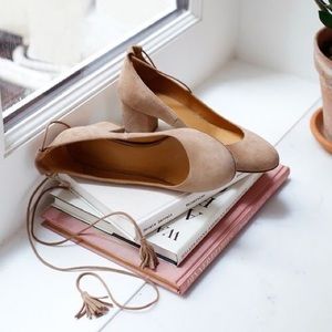 Sézane Blush Dusty Pink Valentina Tie Heels
